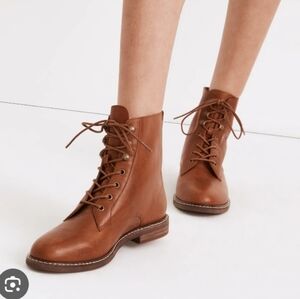 Madewell Kellie Leather lace up brown boots - size 8.5